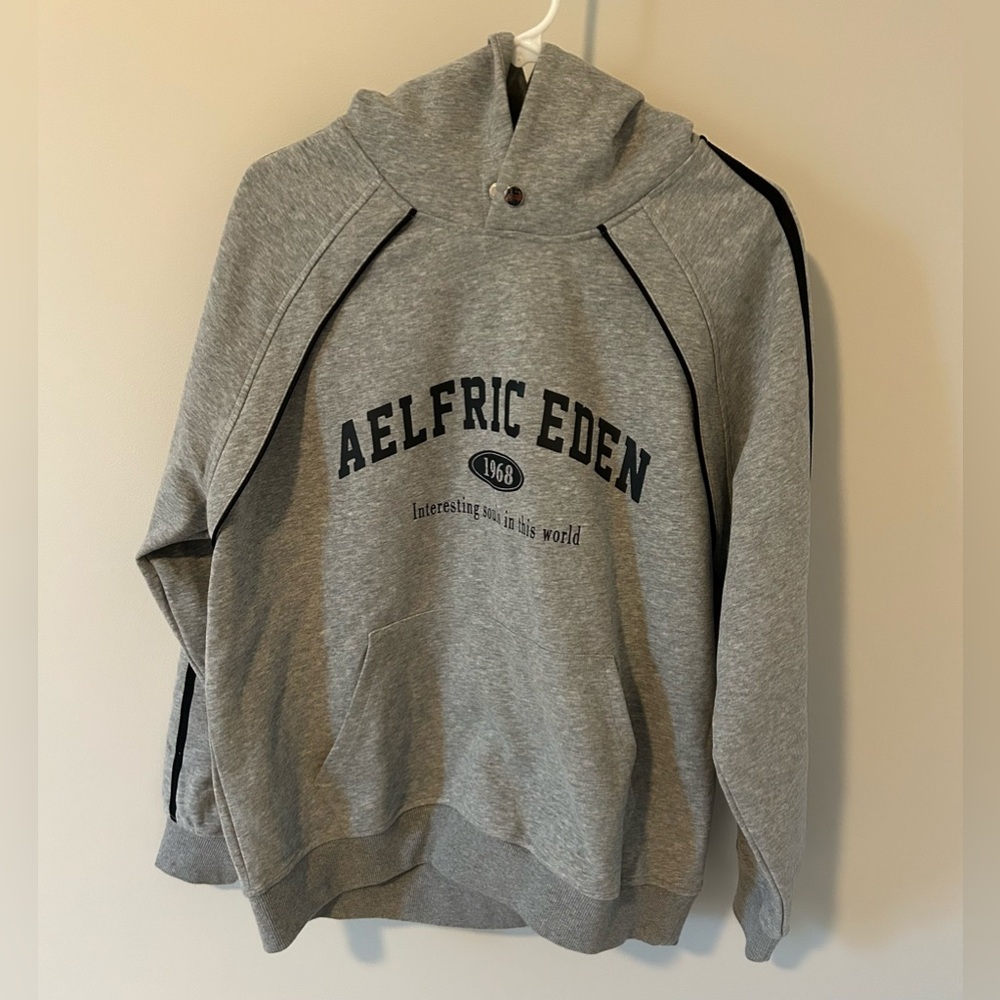 Aelfric Eden Retro Sporty Pullover Hoodie Unisex Size XS Gray